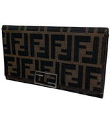 Fendi Zucca Monogram Leather long wallet