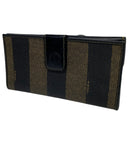 Fendi FF Striped leather long wallet