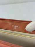 Chanel CC Caviar Orange Zippy Wallet