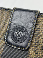 Fendi FF Striped Leather Kisslock Wallet