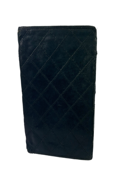 Chanel Black Leather Long Wallet