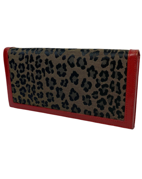 Fendi Leopard Print leather long wallet